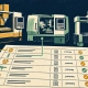 Printed silhouettes of milling, turning and measuring equipment beside an inventory sheet
